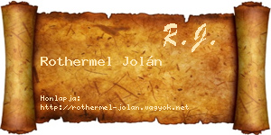 Rothermel Jolán névjegykártya