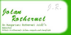 jolan rothermel business card